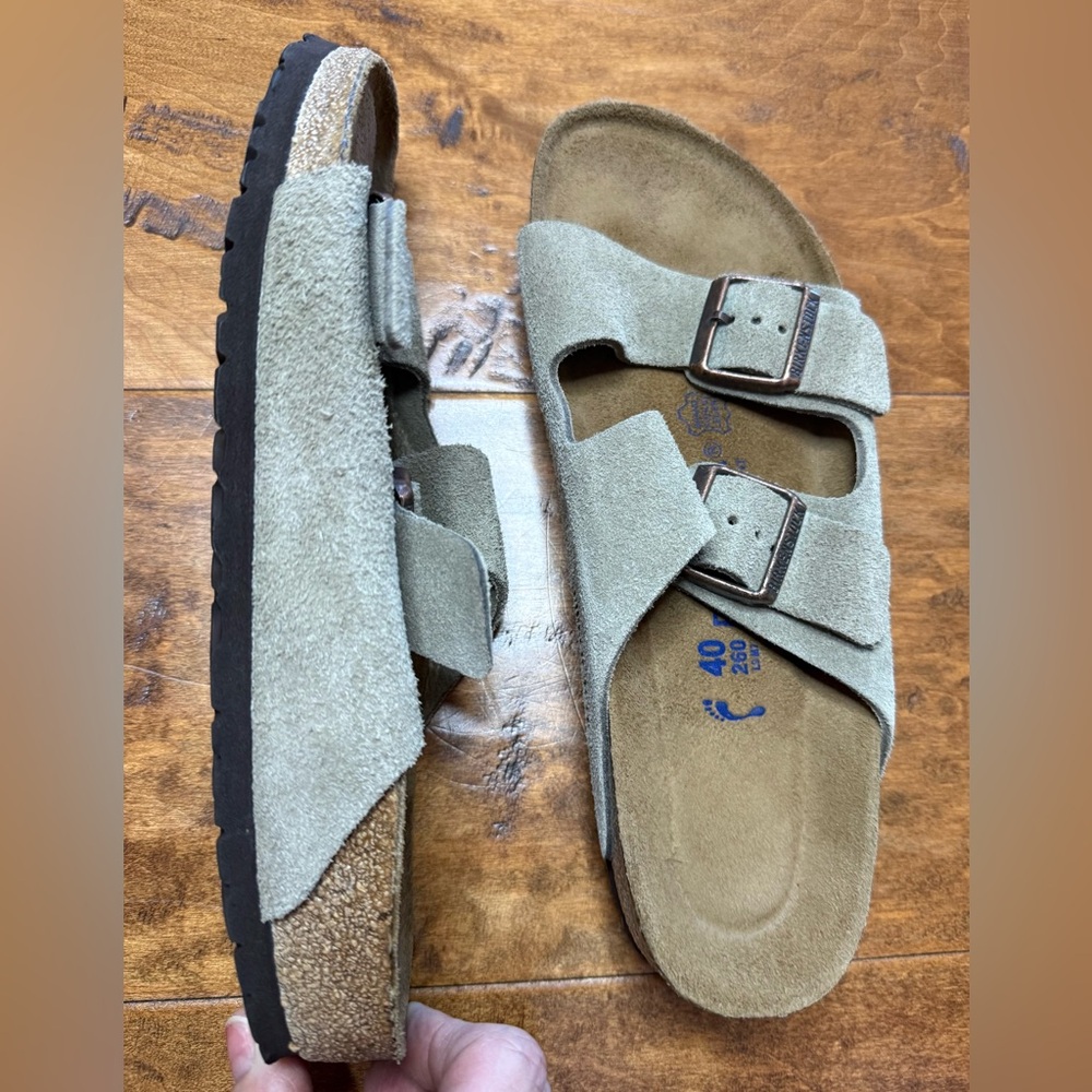 Birkenstock Arizona Suede Light Sand Sandals EU 40 NWOT - Picture 5 of 7